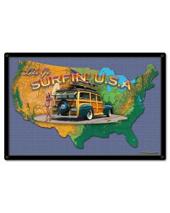 SURFIN USA MAP 24 x 16 Satin