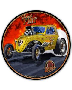 1937 FIAT DRAG CAR YELLOW 28 x 28 Round