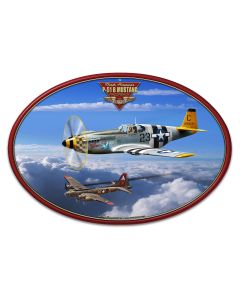 P-51B Mustang Metal Sign 22in X 15in