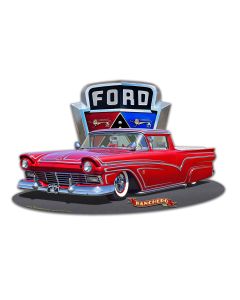 1956 Ford Ranchero Crest Metal Sign 16in X 10in