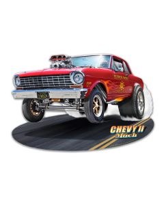 1964 CHEVY II GASSER CUT OUT Metal Sign 16in X 11in