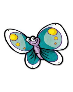 Aqua Butterfly 18 x 13 Custom Shape