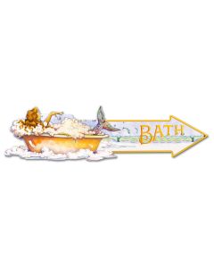 Mermaid Arrow Bath Vintage Sign