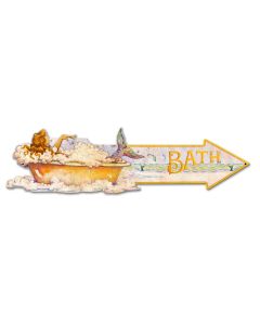 Grunge Mermaid Arrow Bath Vintage Sign