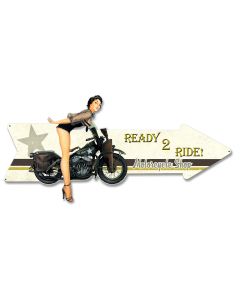 Ready 2 Ride Motorcycle Shop Grunge Vintage Sign