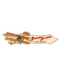 Flying Lessons Plane Arrow Vintage Sign