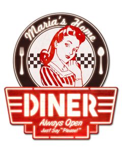 Mom's Home Diner Vintage Sign - Personalized
