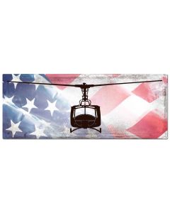 Huey Helicopter American Flag