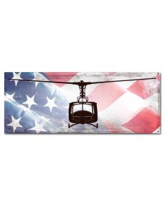 Huey Helicopter American Flag