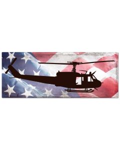 Huey Helicopter Profile American Flag