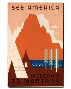Welcome To Montana Vintage Sign