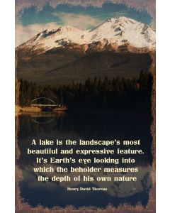 Lake Shasta Thoreau Quote Vintage Sign