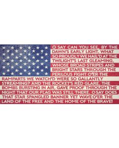 American Flag Star Spangled Banner Lyrics Vintage Sign