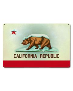 California Snow Flag Vintage Sign