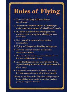 Rules Of Flying Vintage Sign
