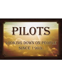 Pilots Looking Down Vintage Sign
