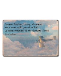 Lindbergh Aviation Quote 18 x 12 Satin