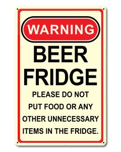 Warning Beer Fridge 12 x 18 Satin