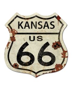 Kansas US 66 Shield Vintage 28 x 28 Custom Shape