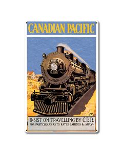 Canada Pacific Railroad Metal Sign 12in X 18in
