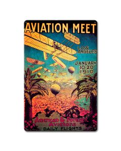 1910 Aviation Meet LA Metal Sign 12in X 18in