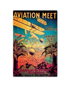 1910 Aviation Meet LA Metal Sign 16in X 24in