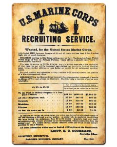 US Marine Corps Recruiting Poster Metal Sign 21in X 31in