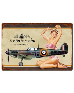 SPITFIRE PINUP Metal Sign 36in X 24in
