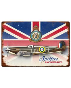 SPITFIRE UNION JACK Metal Sign 36in X 24in