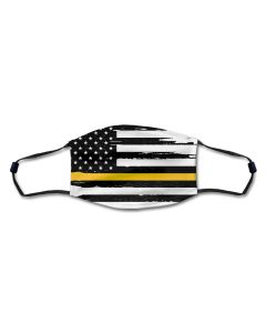 American Flag Yellow Line Distressed Mask