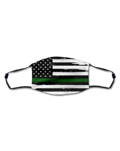 American Flag Green Line Distressed Mask