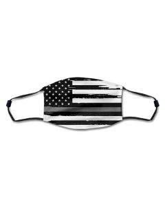 American Flag Grey Line Distressed Mask
