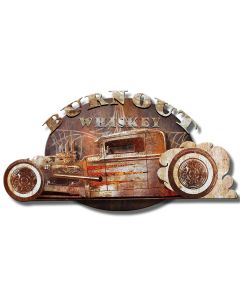3-d Hot Rod Metal Sign 47in X 31in