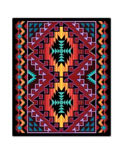 Indian Red Blanket Look 40 x 48 Custom Shape