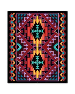 Indian Red Blanket Look 30 x 36 Custom Shape