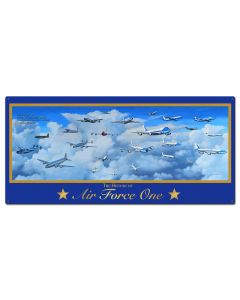 History of Air Force One 21 X 10 vintage metal sign
