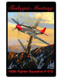Tuskegee Mustang 100th P-51D 24 X 36 vintage metal sign