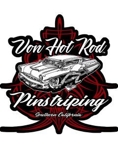 Von Hot Rod Pinstriping Metal Sign 12in X 12in