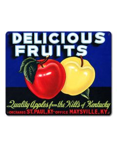 Delicious Fruits Quality Apples Vintage Metal Sign