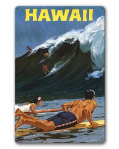 Hawaii Surfing Vintage Metal Sign