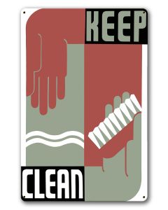 Keep Clean Vintage Metal Sign