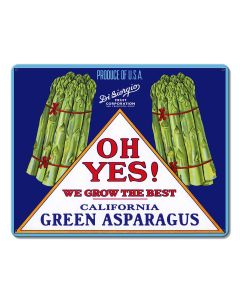 Oh Yes Asparagus Vintage Metal Sign