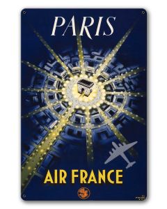 Paris Travel Air France Vintage Metal Sign
