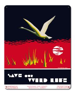 Save Our Wild Life Vintage Metal Sign