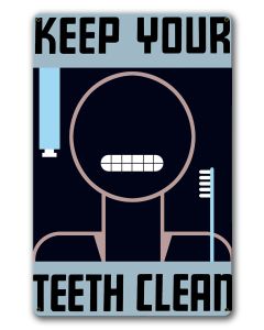 Teeth No Text Vintage Metal Sign