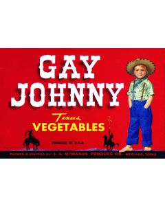 Gay Johnny Vegetables Vintage Metal Sign