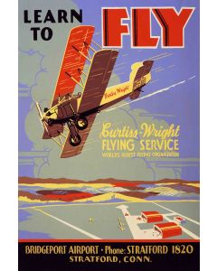 Learn To Fly Vintage Metal Sign