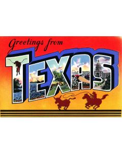 Greetings From Texas Vintage Metal Sign