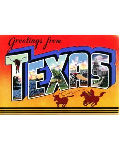 Greetings From Texas Vintage Metal Sign
