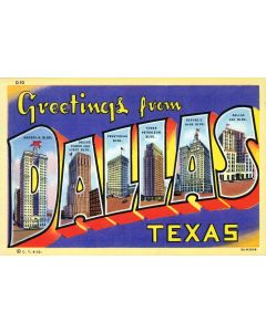 Greetings From Dallas Vintage Metal Sign